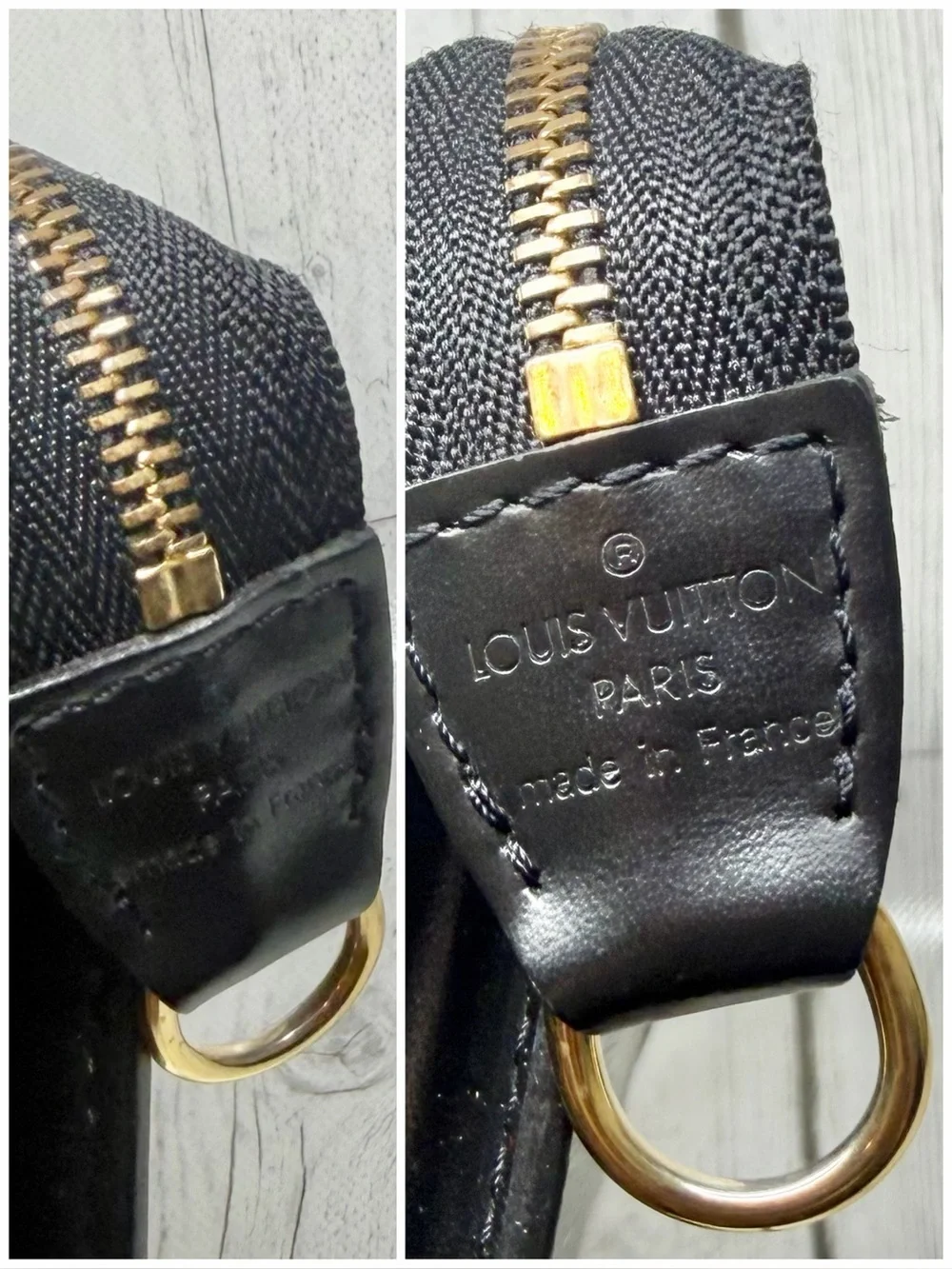 PRE LOVED Louis Vuitton Vintage Black Epi leather Pochette Accessories